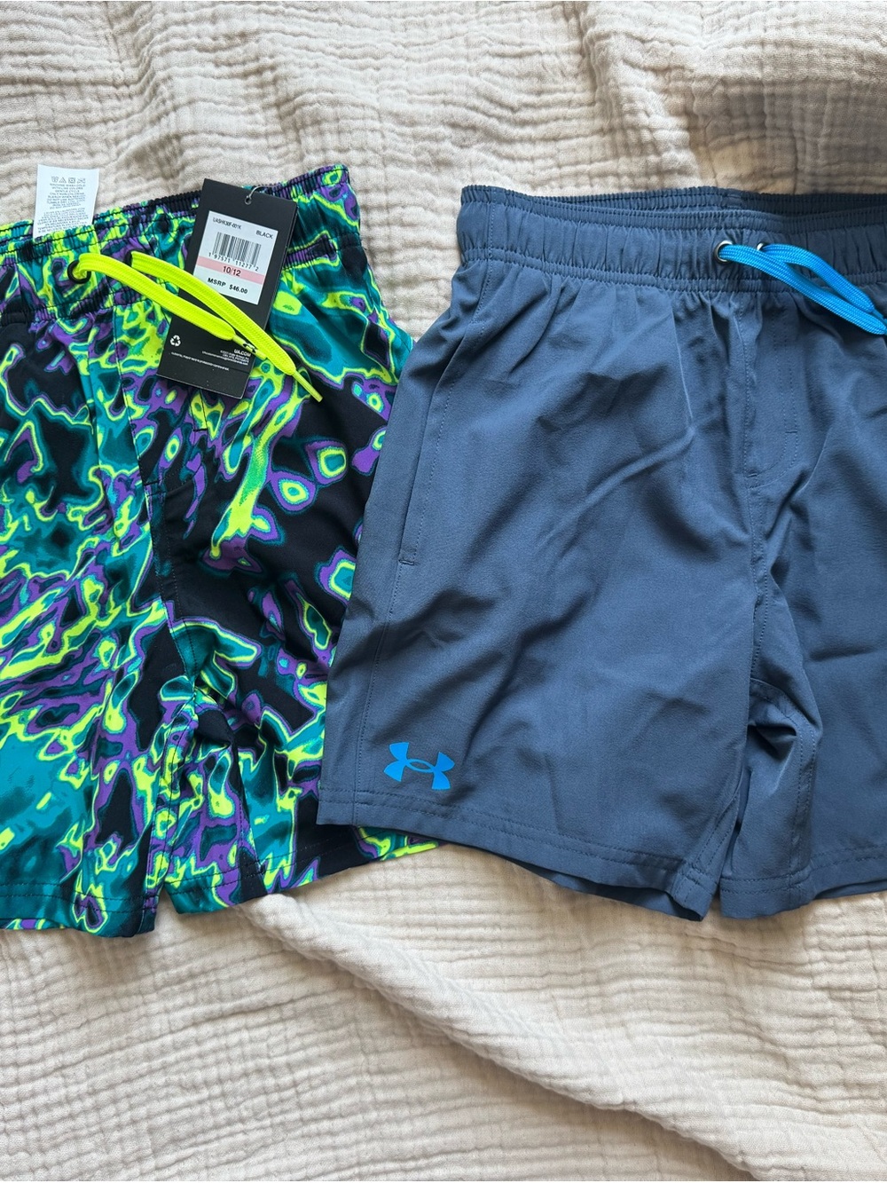 Under Armour 2 pair boys volley Swim Trunks medium 10/12